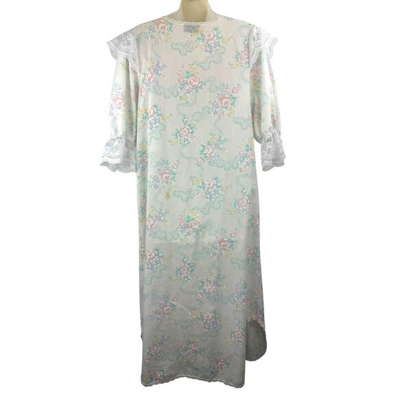 1970's SEARS APOSTROPHE floral lace summer robe - Picture 7 of 8